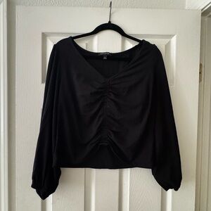 Banana Republic Black Ruched Blouse